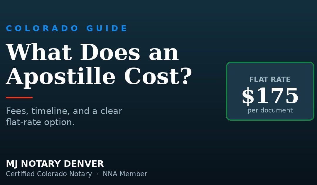 How Much Does an Apostille Cost in Colorado?