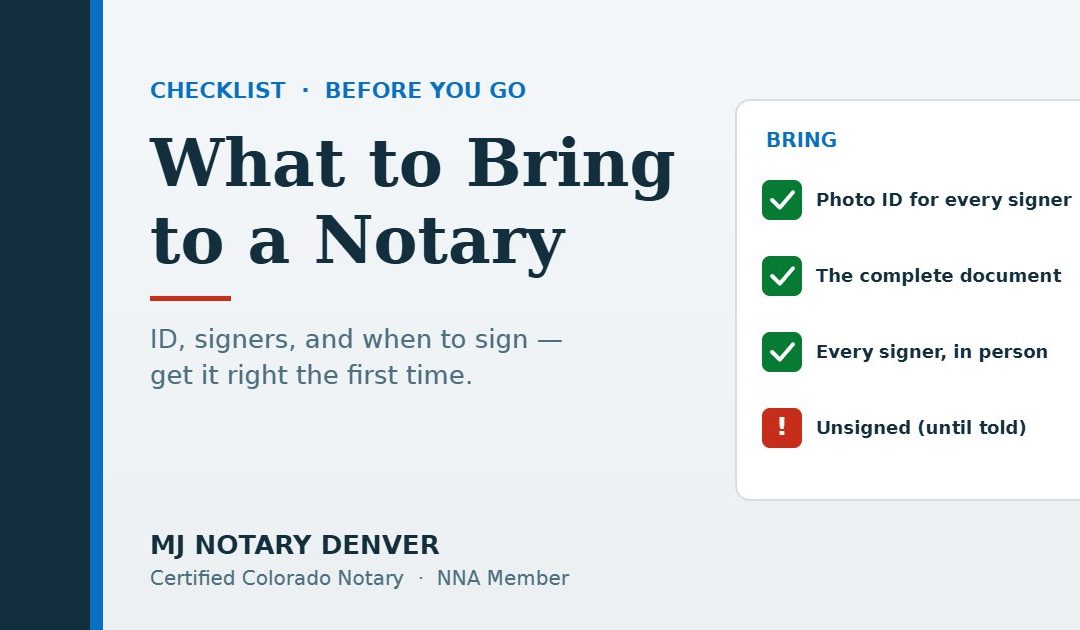 What to Bring to a Notary Appointment: A Colorado Checklist